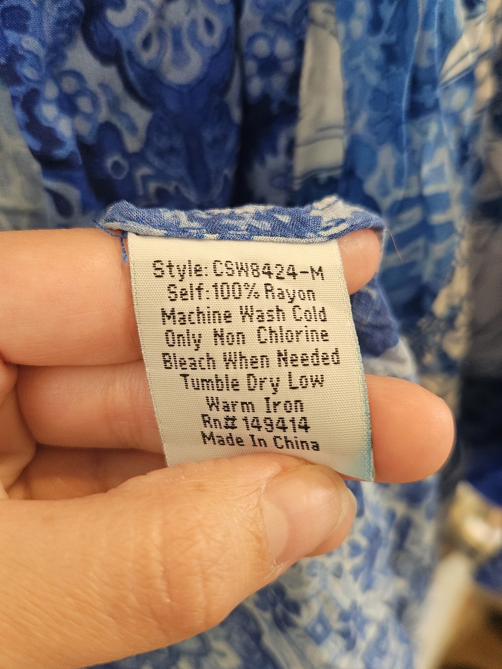 Johnny Was Blue & White Floral Kimono Robe - Picture 6 of 7